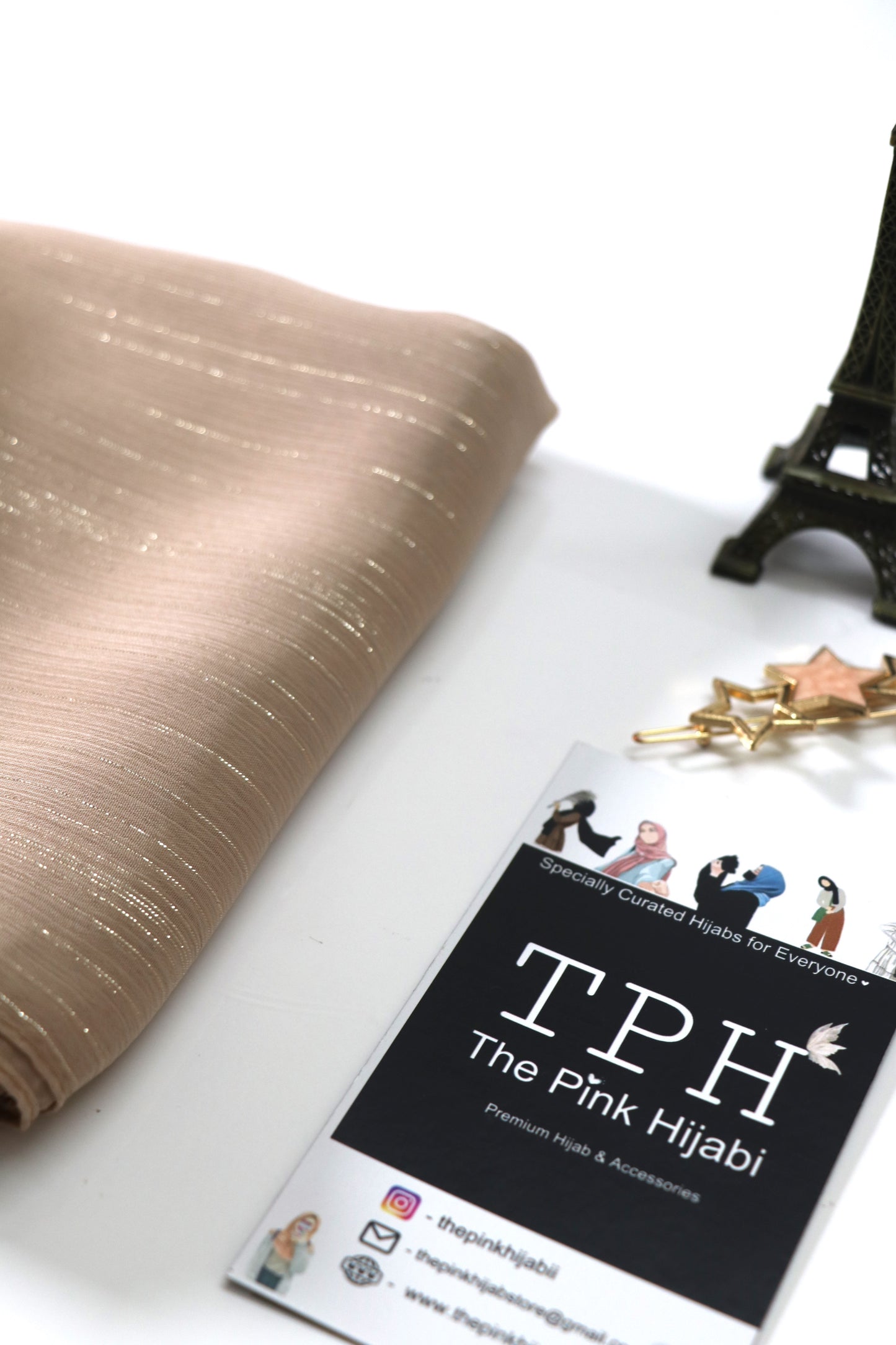 NUDE METALLIC CHIFFON HIJAB