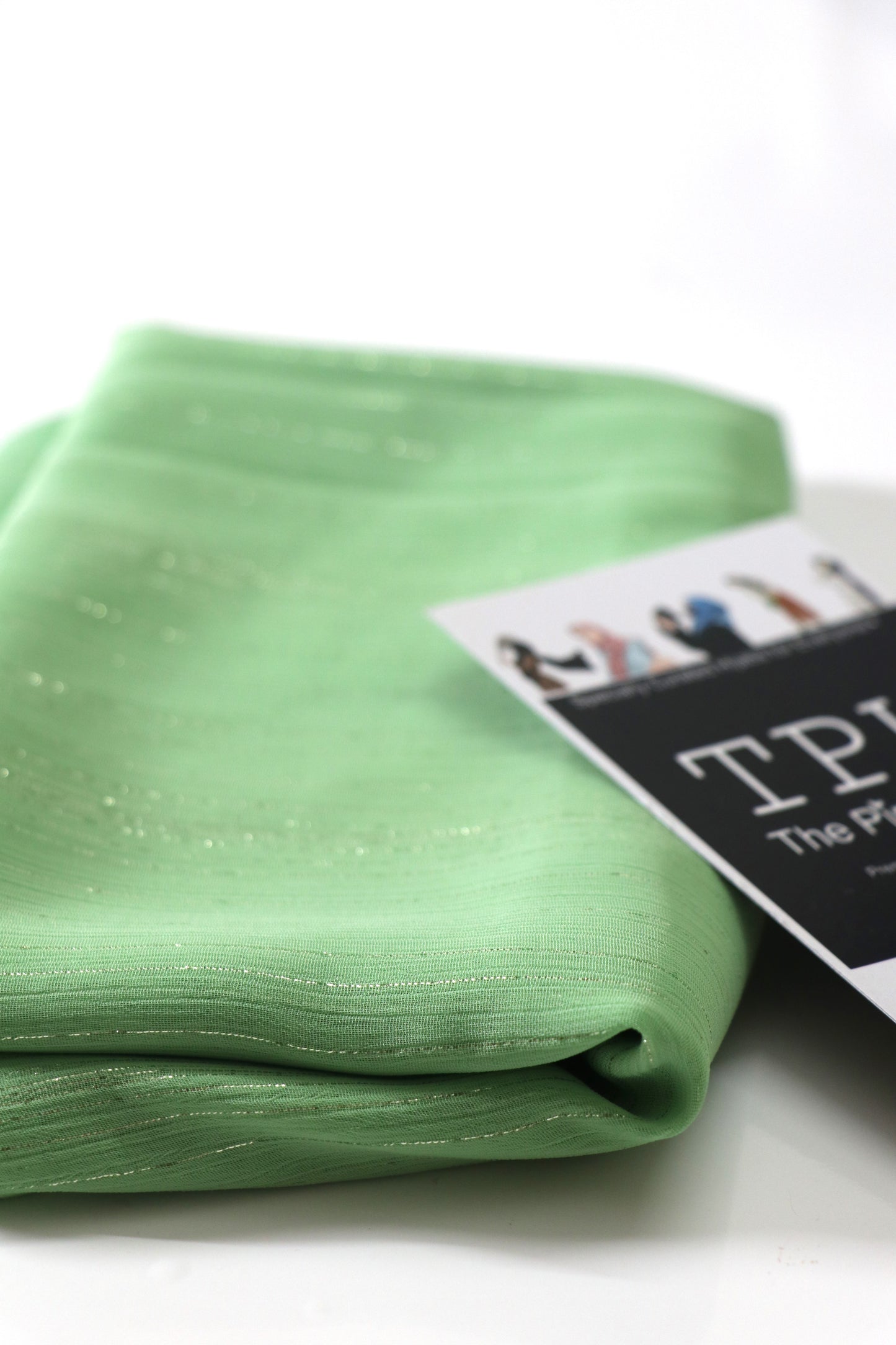 PASTEL GREEN METALLIC CHIFFON HIJAB