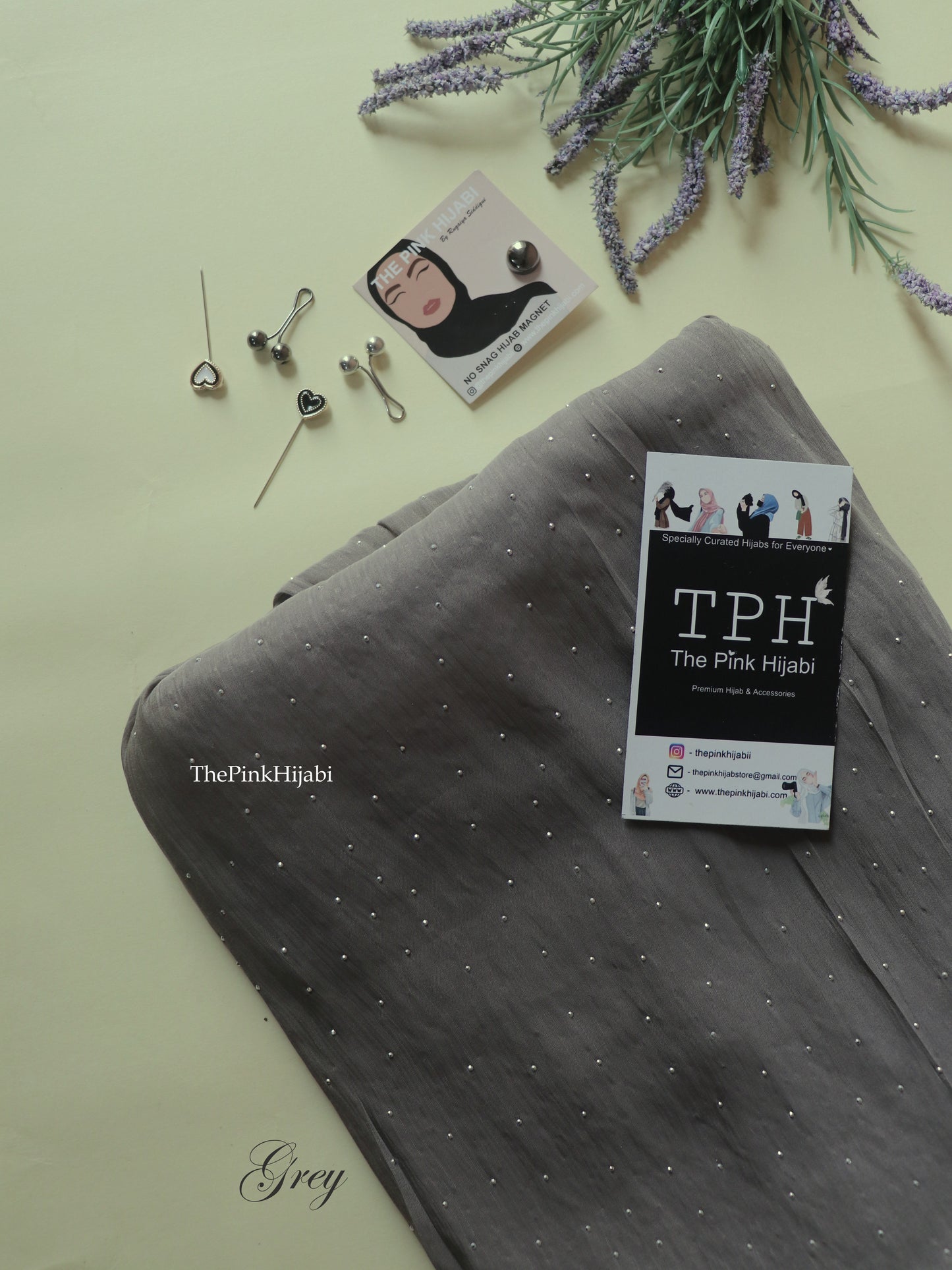 Diamond Organza Hijab – Silver | Shimmer Evening Wear Hijab