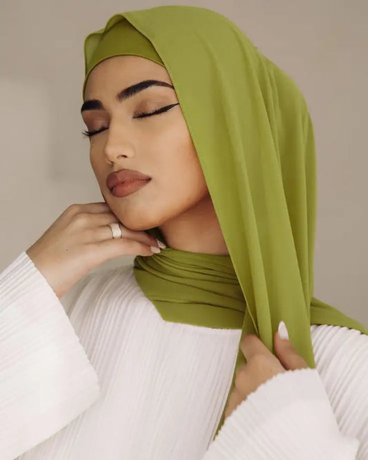 BIG SIZE MATCHA CHIFFON HIJAB