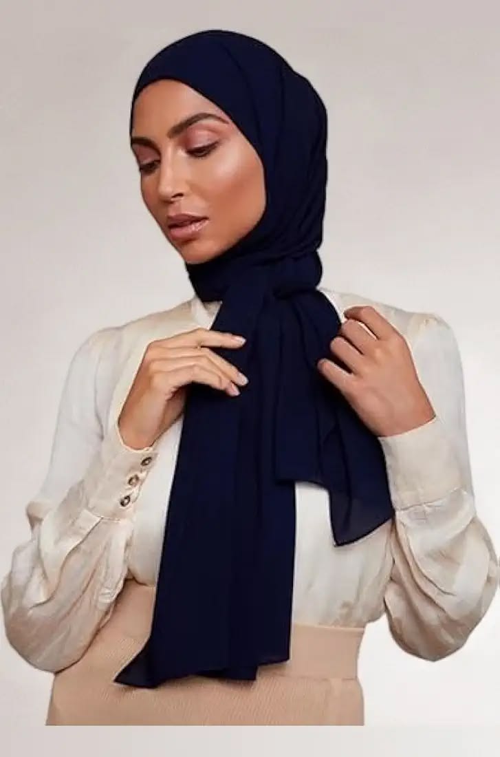 BIG SIZE NAVY CHIFFON HIJAB