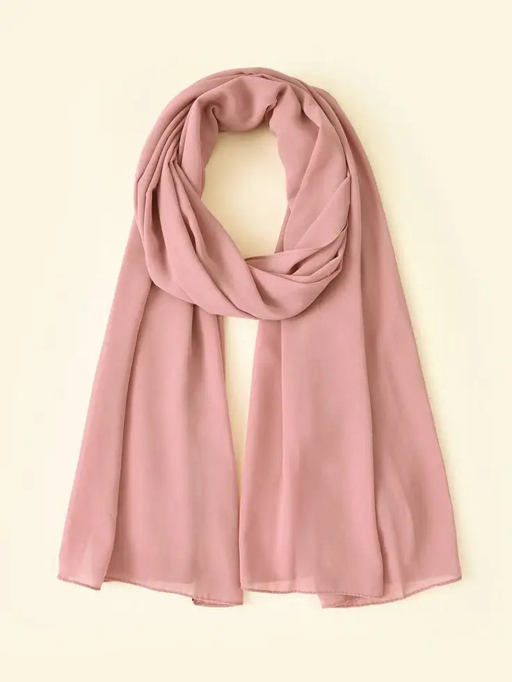 BIG SIZE PINK CHIFFON HIJAB