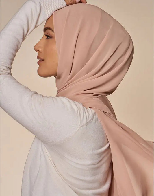 BIG SIZE NUDE CHIFFON HIJAB