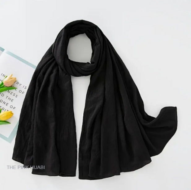 BLACK COTTON HIJAB