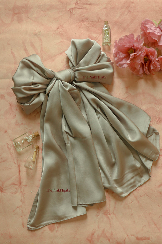 Bubble Satin Hijab in Olive – Premium Non-Slippery Satin Scarf