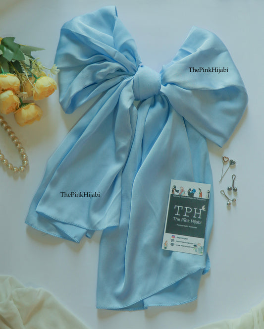Bubble Satin Hijab in Powder Blue – Premium Non-Slippery Satin Scarf