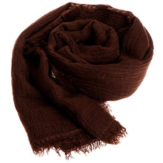 BROWN CRINKLED COTTON HIJAB