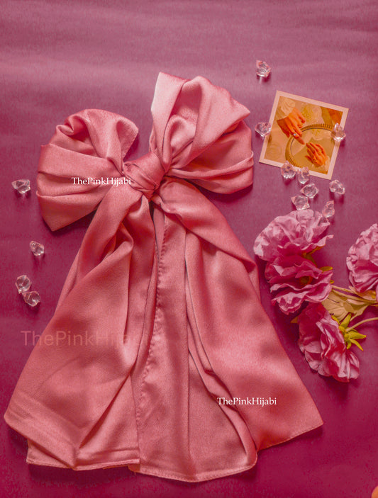 Bubble Satin Hijab in pink – Premium Non-Slippery Satin Scarf