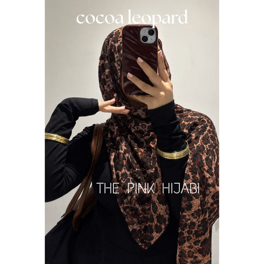 Cocoa Leopard Animal Print Scarves | The Pink Hijabi