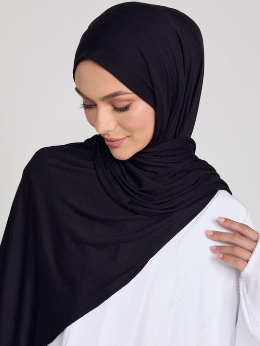 BLACK HIJAB 4 PCS COMBO SET