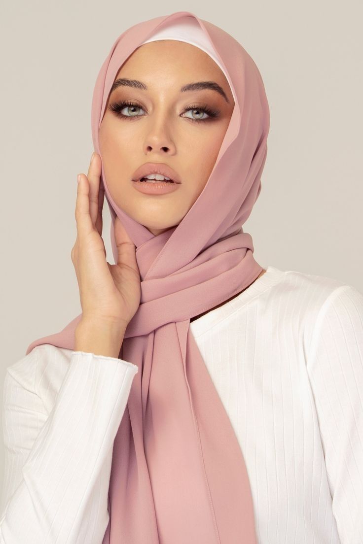 BIG SIZE PASTEL PINK CHIFFON HIJAB