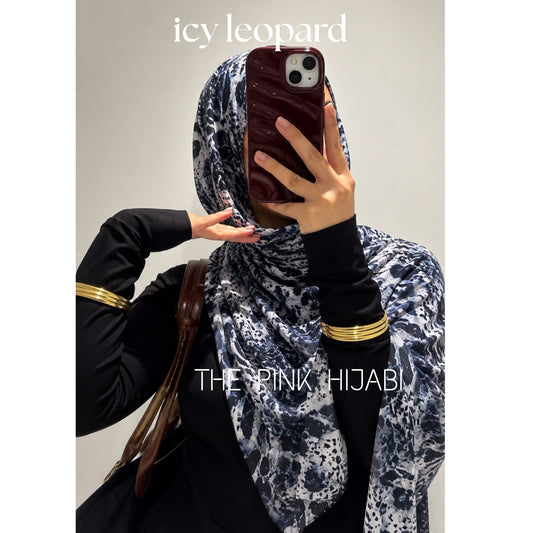 Icy Leopard Animal Print Scarves | The Pink Hijabi