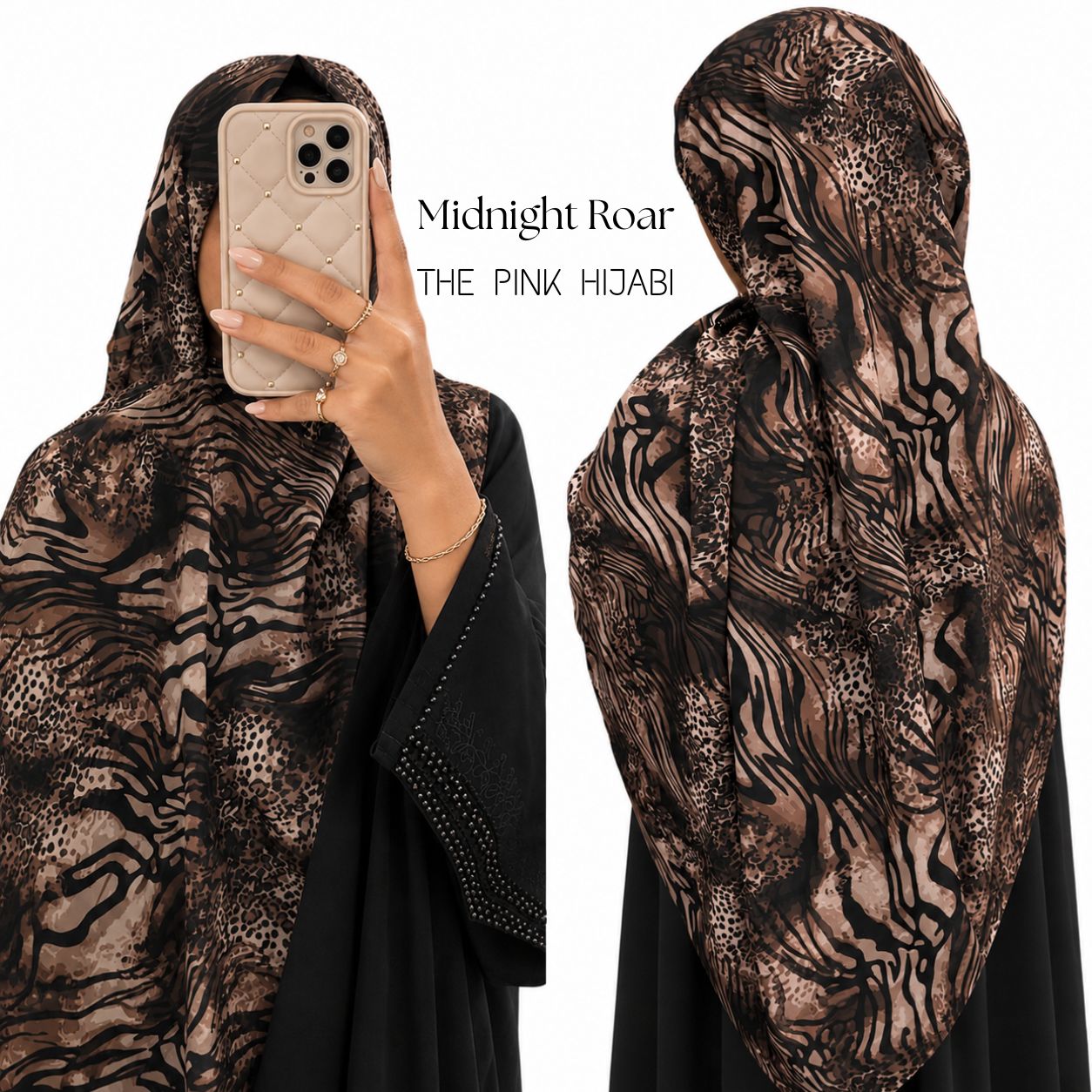 Midnight Roar Animal Print Scarves | The Pink Hijabi