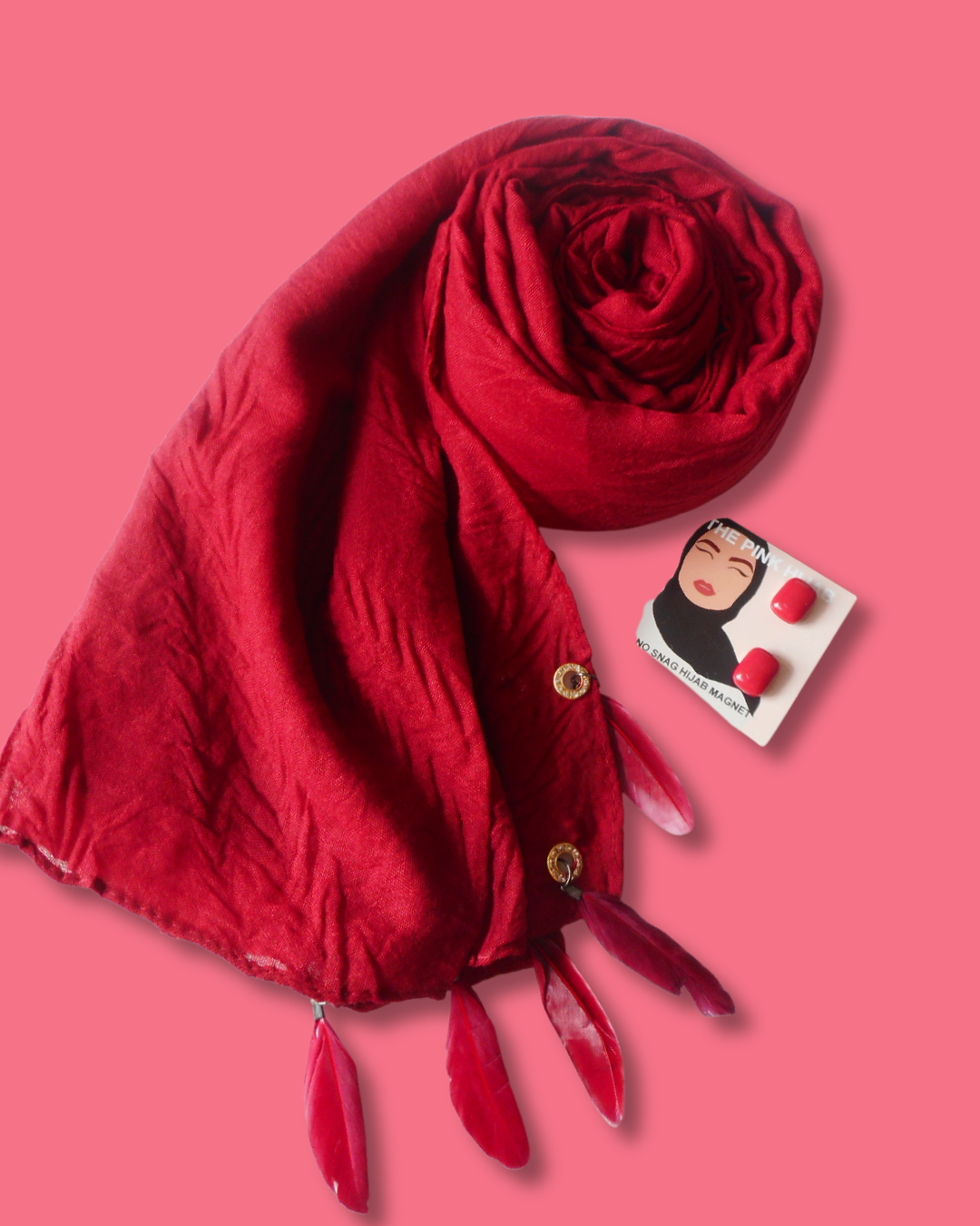 CRINKLED FEATHERED HIJAB