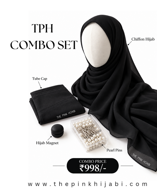 MALAYSIAN BLACK GEORGETTE 2M x 85 BEGINNER COMBO SET