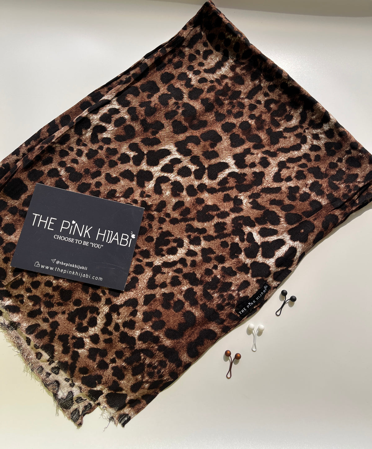 Leopard Noir Print Hijabs | The Pink Hijabi