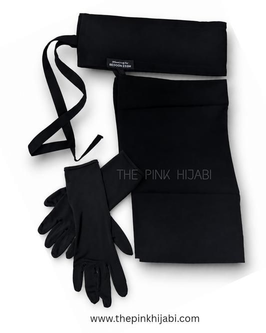 Classic Everyday Niqab & Hand Gloves Combo