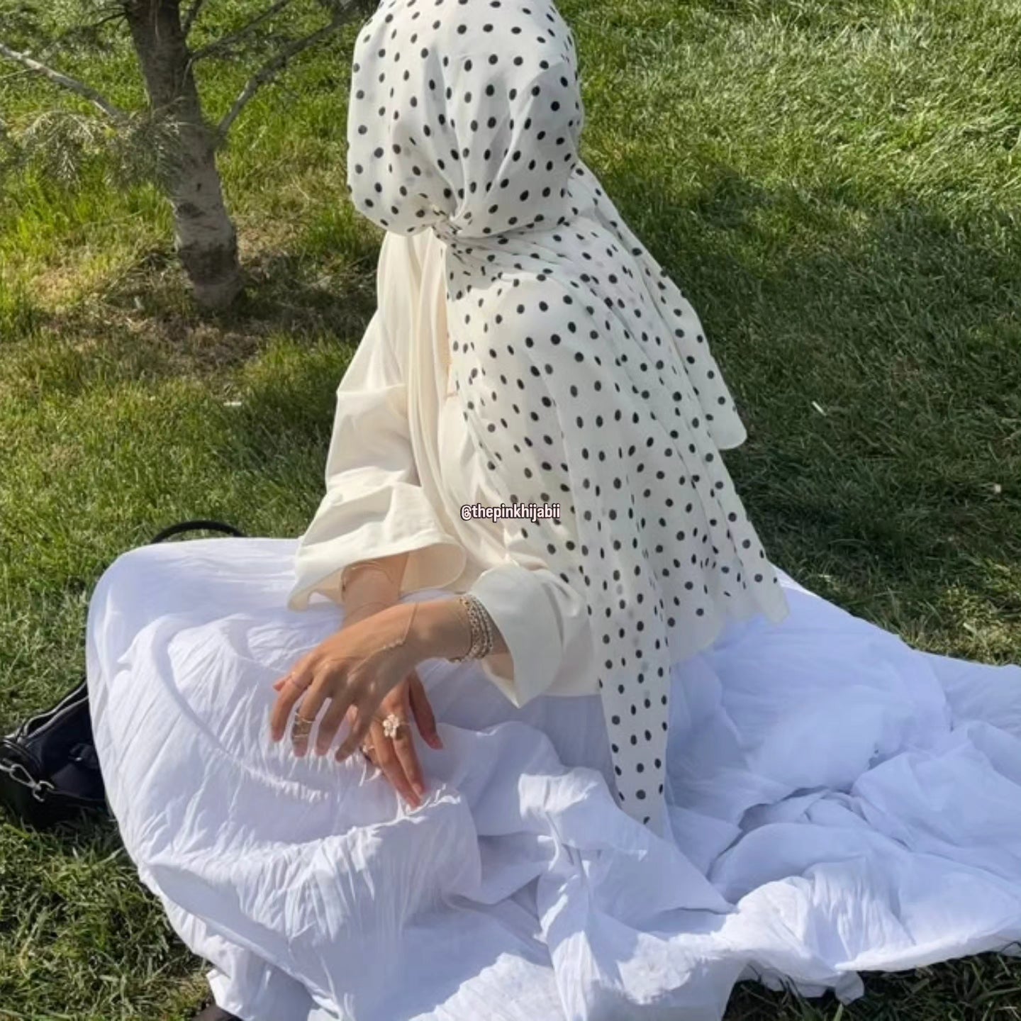 Polka Dot Chiffon Hijab | The Pink Hijabi