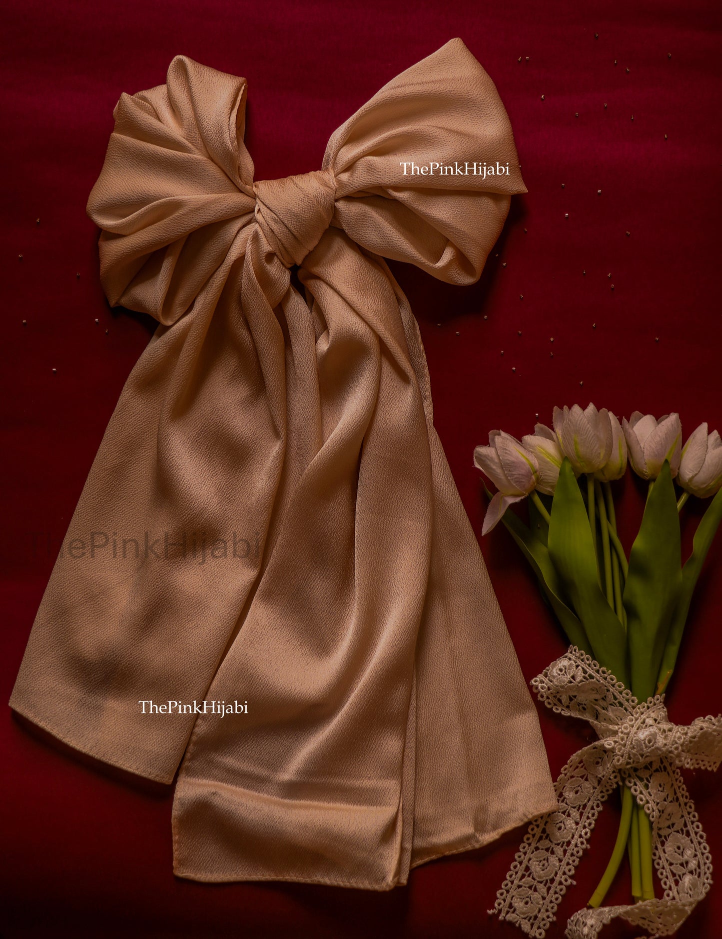 Bubble Satin Hijab – Lightweight, Non-Slippery, Glossy Finish